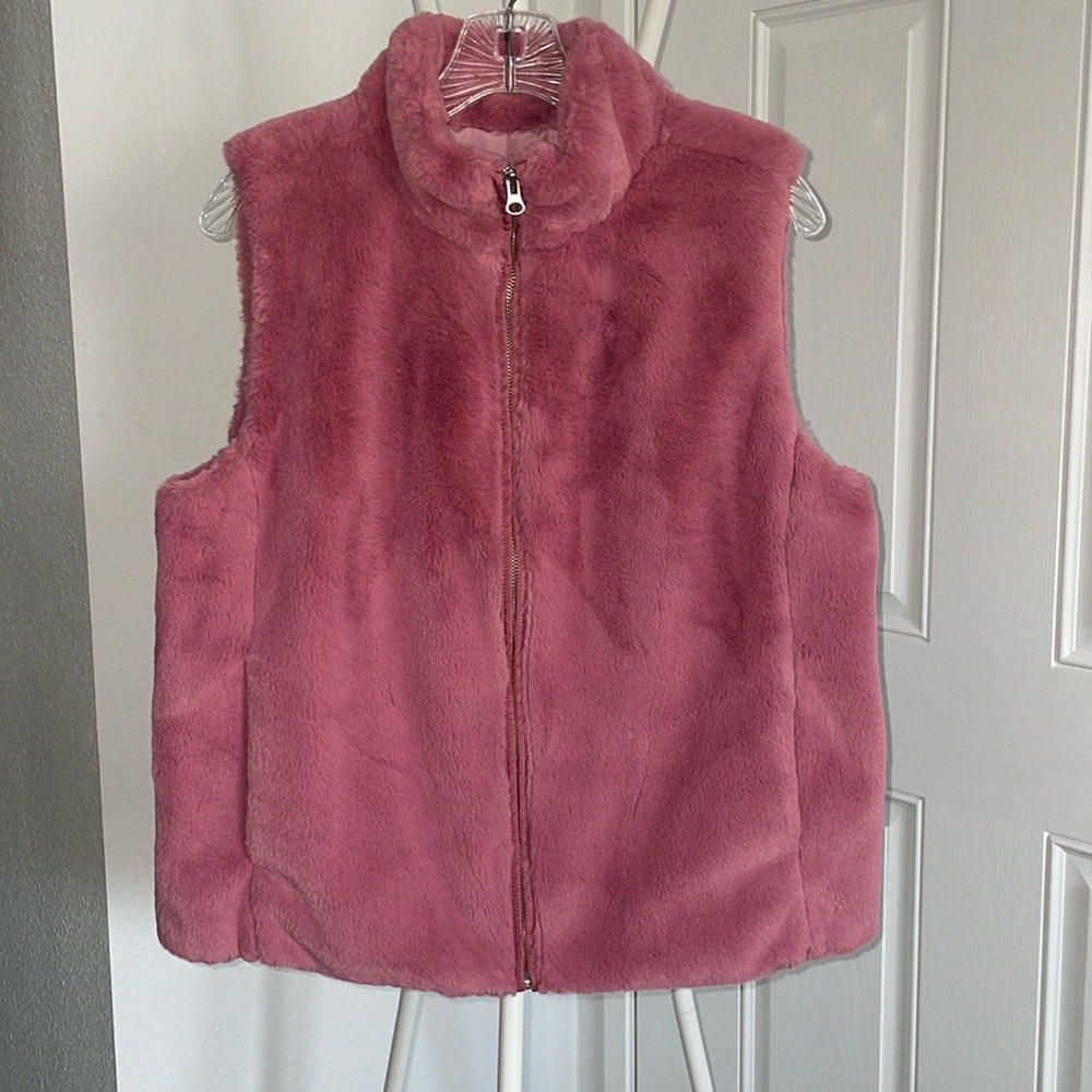J Crew Furry Pink Vest